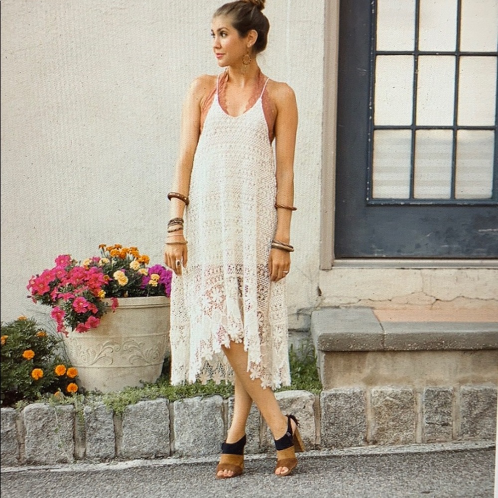 H&M crochet laced cotton dress